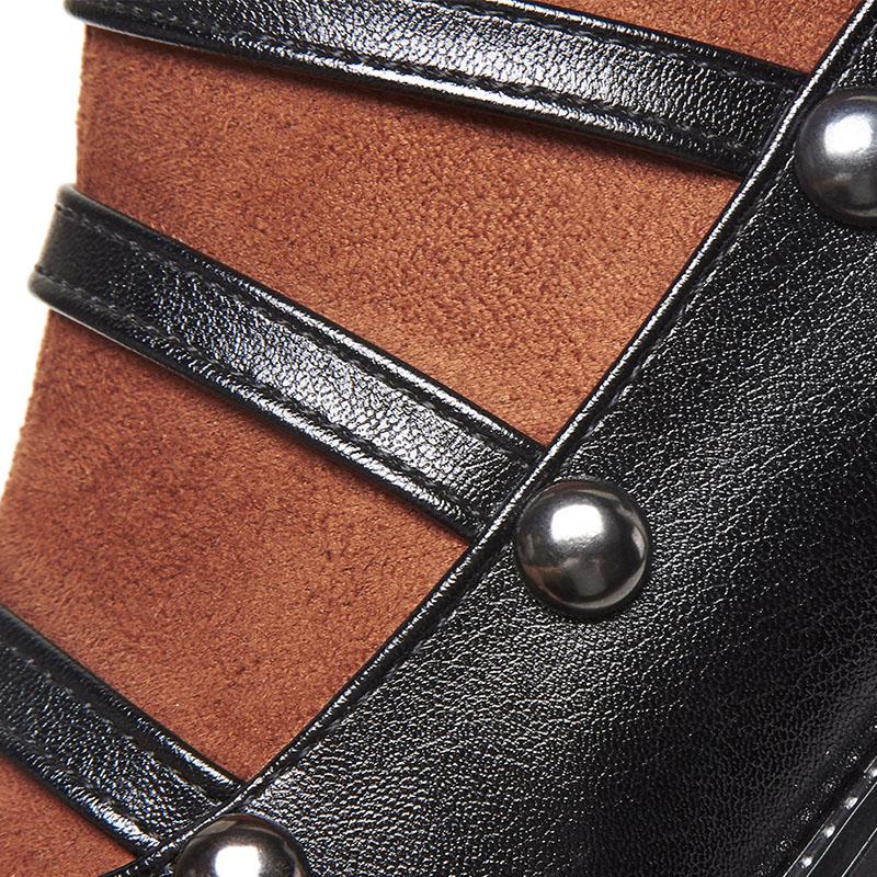Boots Platform Round Toe PU Knee High Boots Casual
