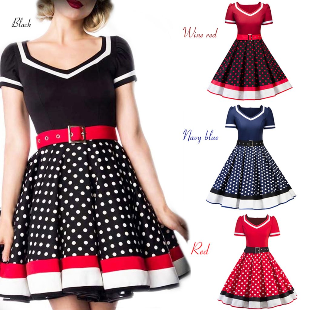 Polka Dots A Line Vintage Dress
