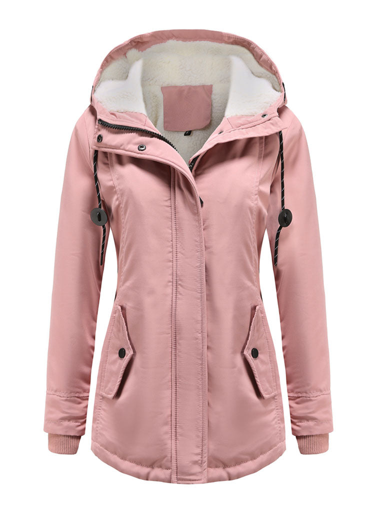 Parker Coat Daily Going Out Fall Winter Casual Waisted Solid Color Oversized Hoodie Coat
