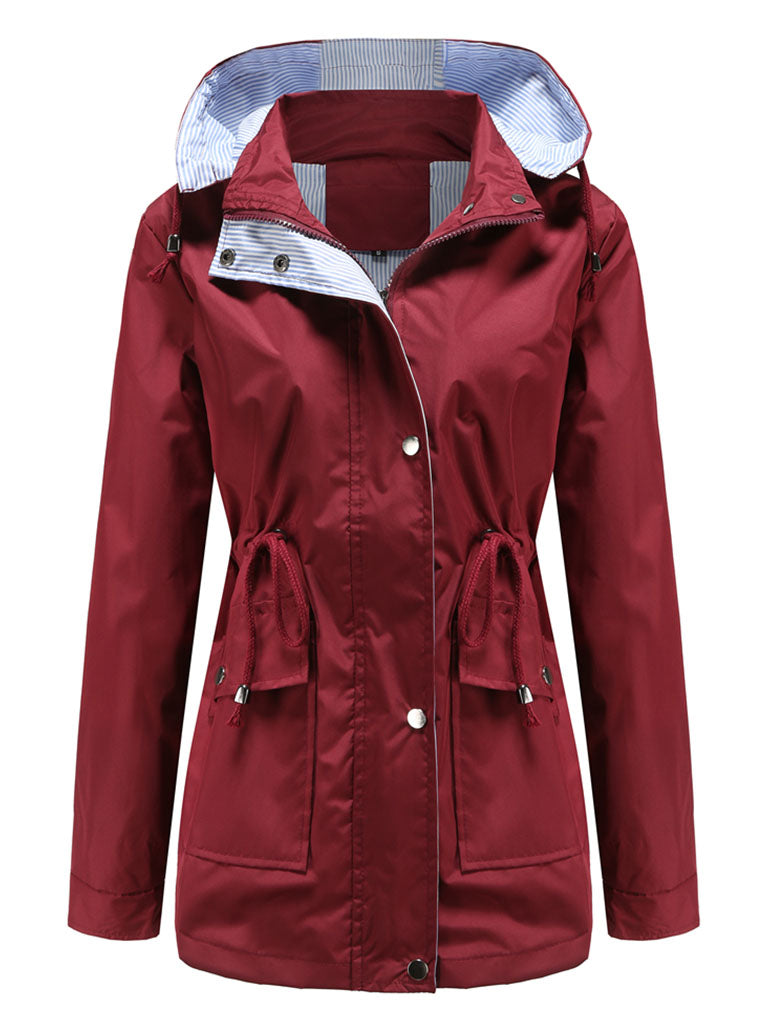 Jacket Daily Going Out Fall Winter Casual Solid Color Hoodie Sporty Jacket