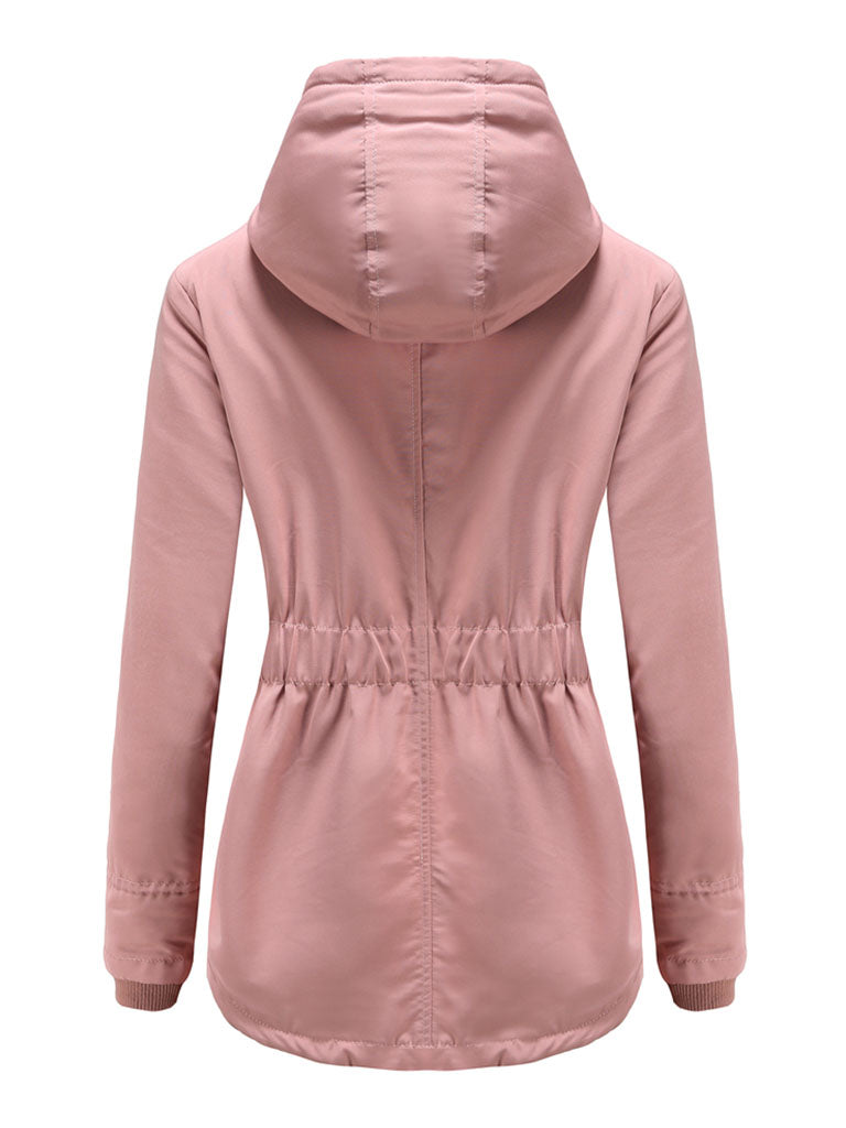 Parker Coat Daily Going Out Fall Winter Casual Waisted Solid Color Oversized Hoodie Coat