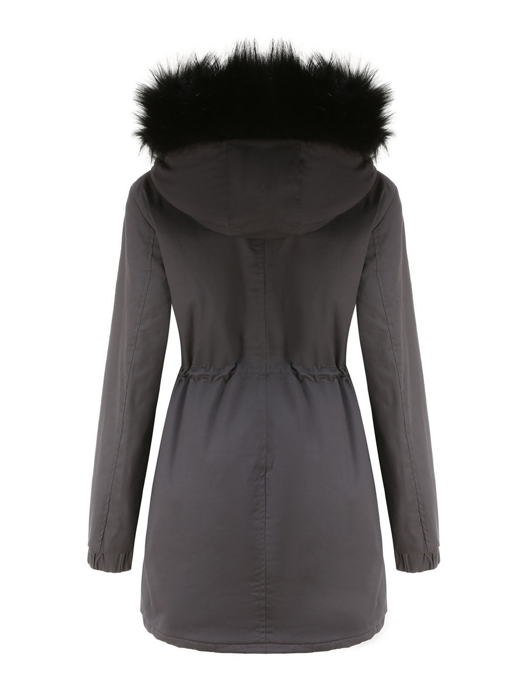 Parka Coat Street Plush Winter Hoodie Coat Solid Color Oversized Fur Warm Coat