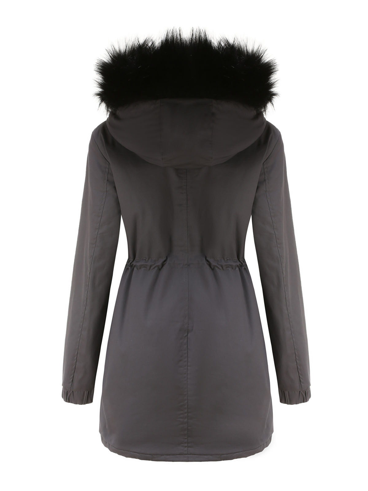 Parka Coat Street Plush Winter Hoodie Coat Solid Color Oversized Fur Warm Coat