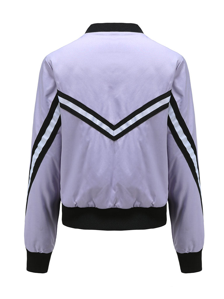 Pilot Style Jacket Street Daily Fall Winter Casual Solid Color Stand Collar Sporty Jacket