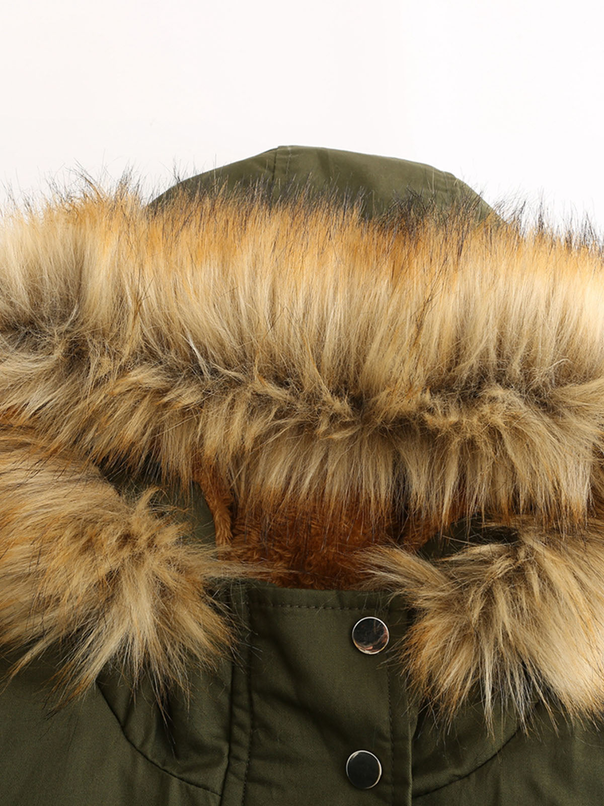 Coat Street Daily Winter Plush Long Coat Solid Color Oversized Fur Warm Coat
