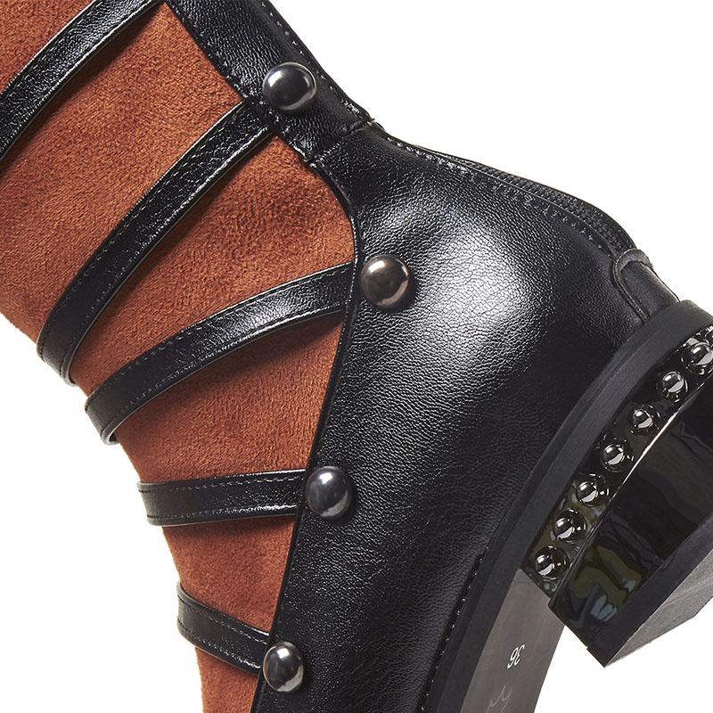 Boots Platform Round Toe PU Knee High Boots Casual