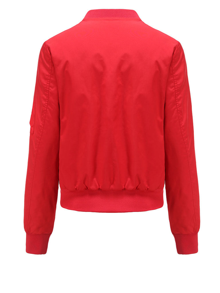 Pilot Style Jacket Daily Going out Fall Winter Casual Solid Color Stand Collar Sporty Jacket For Women