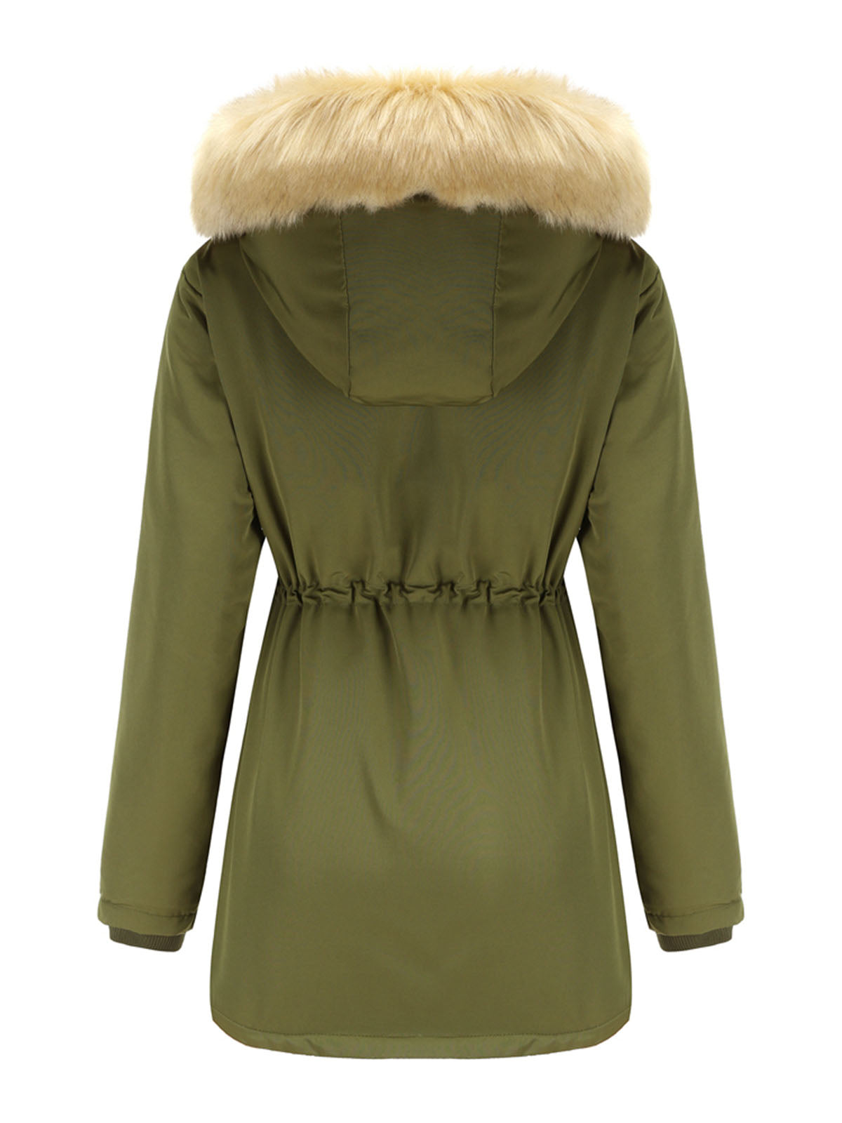 Coat Daily Lamb wool Fall Winter Regular Midi Length Coat Solid Color Oversized Coat