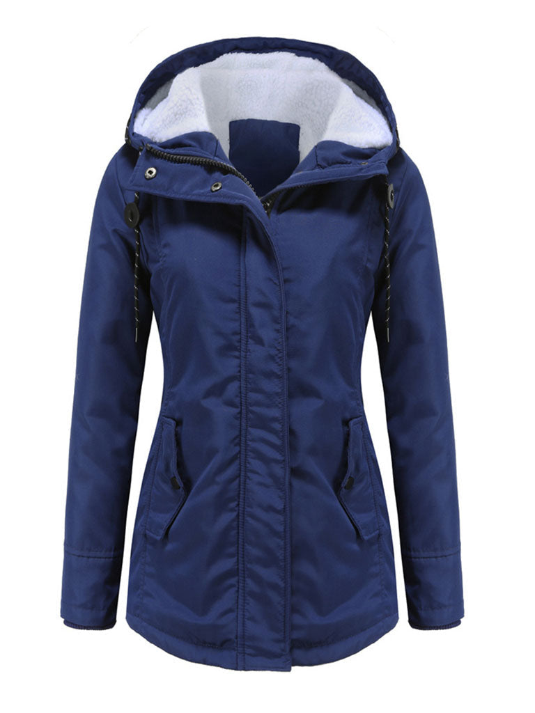 Parker Coat Daily Going Out Fall Winter Casual Waisted Solid Color Oversized Hoodie Coat