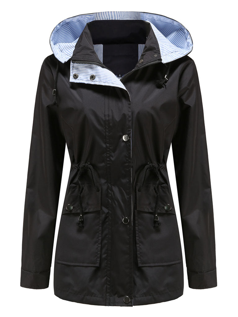 Jacket Daily Going Out Fall Winter Casual Solid Color Hoodie Sporty Jacket