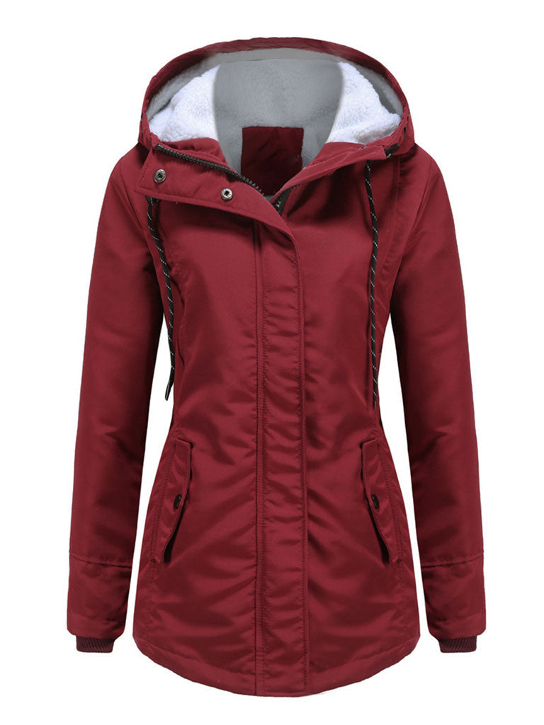 Parker Coat Daily Going Out Fall Winter Casual Waisted Solid Color Oversized Hoodie Coat