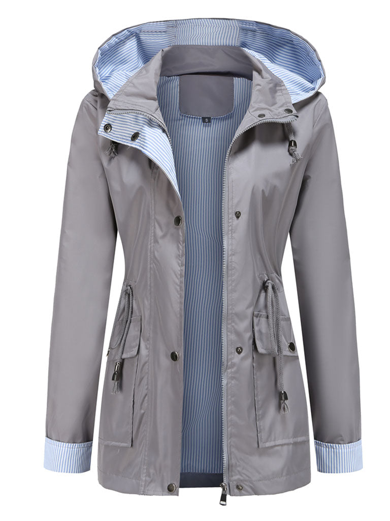 Jacket Daily Going Out Fall Winter Casual Solid Color Hoodie Sporty Jacket