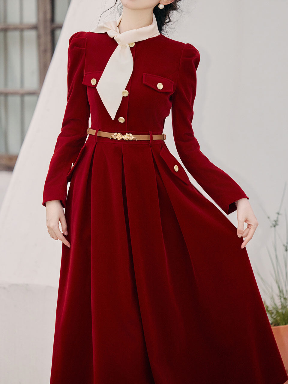 Red Velvet Vintage Dress