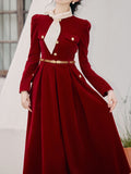 Red Velvet Vintage Dress