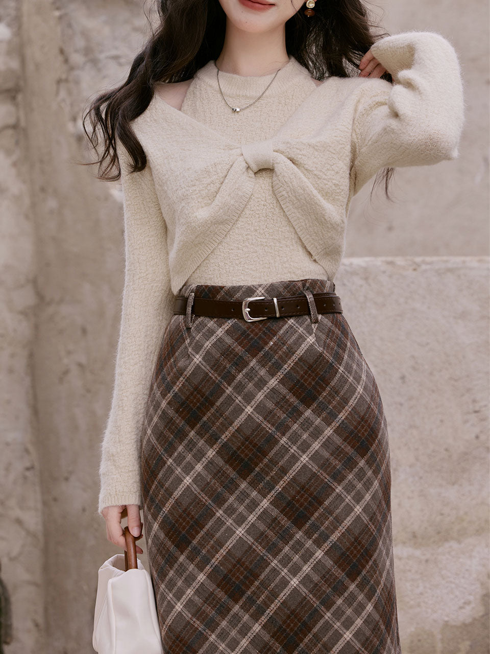 2PS Red Bow Knitted Sweater Top