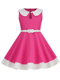Kids Little Girls' Dress Peter Pan Sleeveless Cotton 1950S Vintage Dress