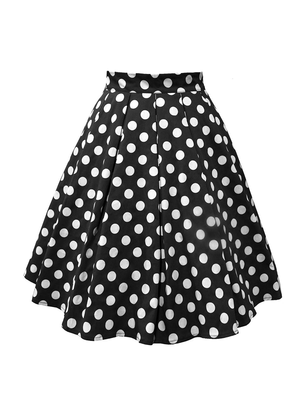 1950S Red Polka Dots High Wasit Pleated Swing Vintage Skirt