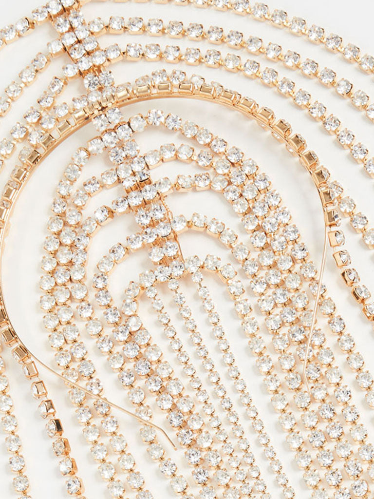 Vintage Rhinestone Hair Chain Long tassel Headband Hair Jewelry for Women