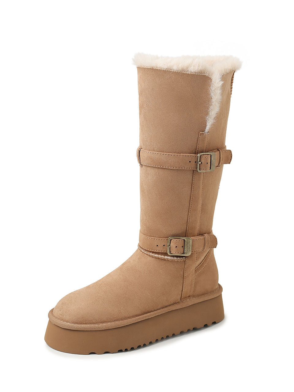 Extra-Warm Platform Gray Winter Boots