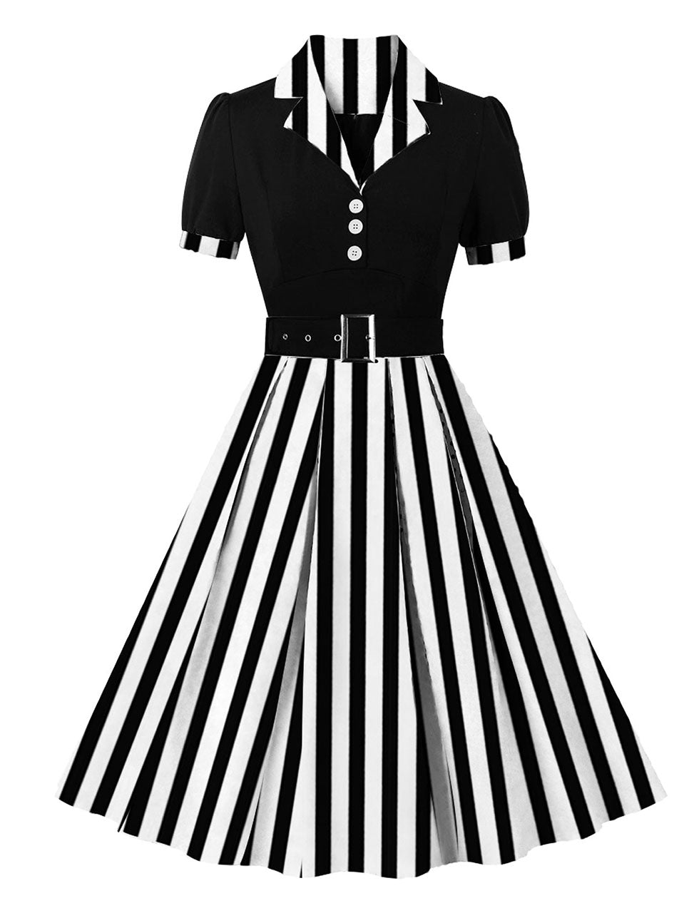 Beetlejuice Costume 1950S Short Sleeve Dress