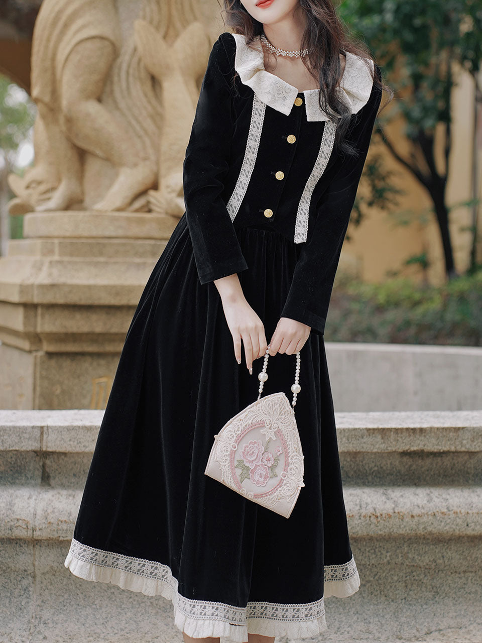2PS Black Velvet Dress