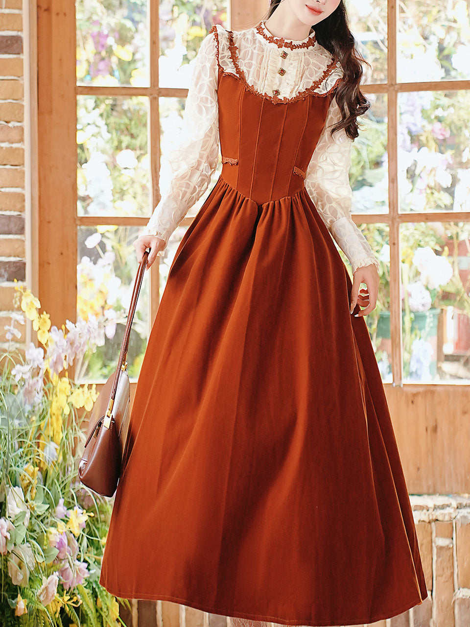 50s Retro Brown Lace