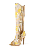 10CM High Heel Hollow Design Peep-toe Sandals Boots