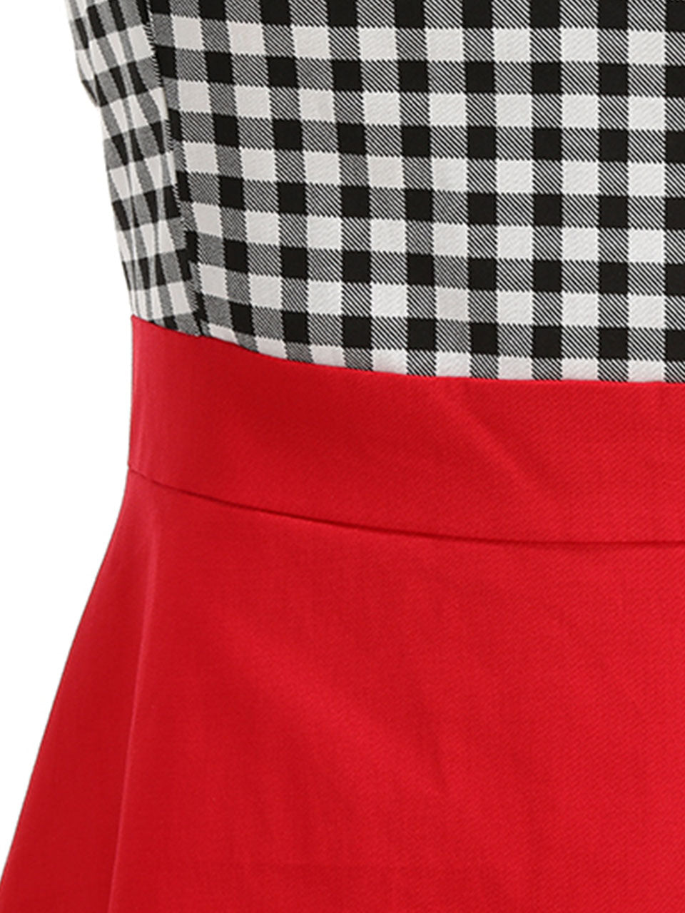 Red Plaid Halter Backless 1950S Vintage Swing Dress
