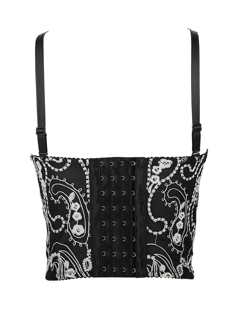 Embroidered Floral Corset Camisole Top