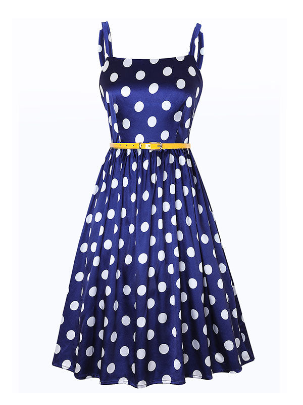 Polka Dot Printed Party 2 Piece 1950S Vintage Dress Set