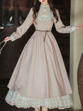 Lilac Lace Ruffles Edwardian Revival Victorian Dress
