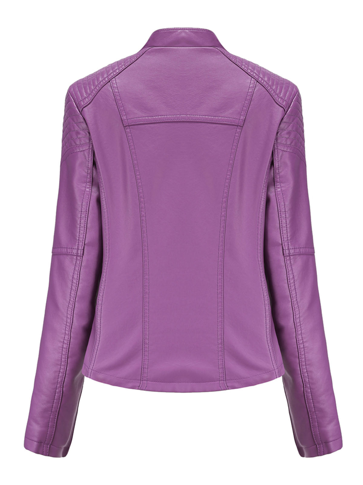 Leather Jacket Weave Long Sleeve Winter Coat