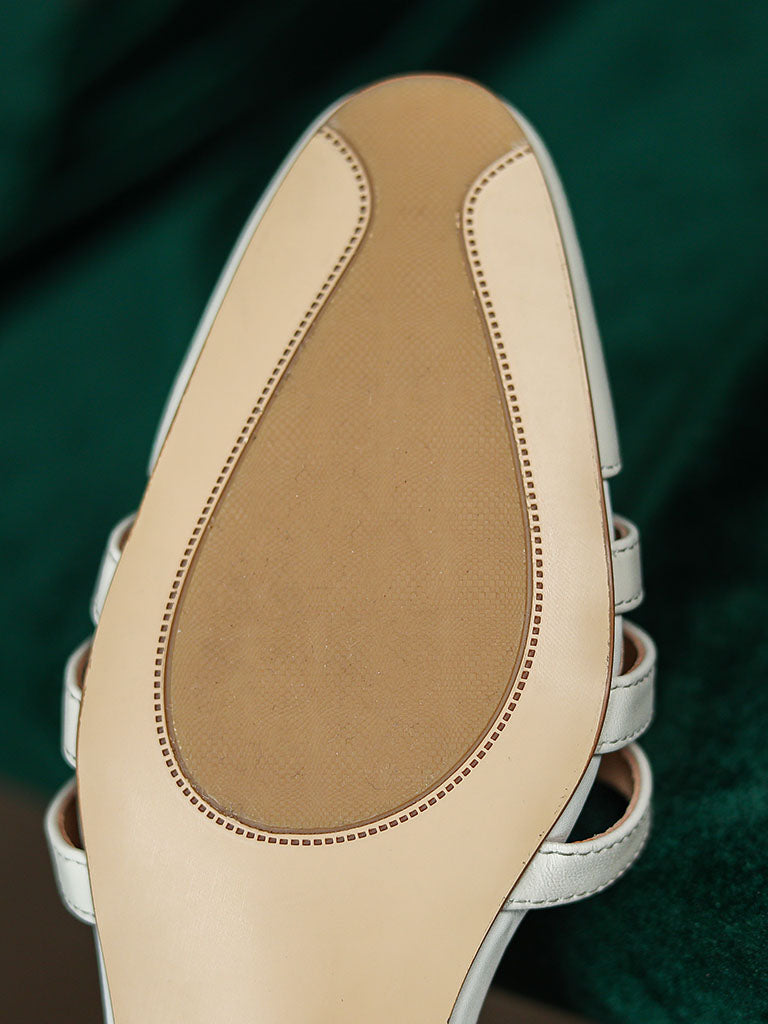 Flats Sandals Round Toe Hollow Belt Leather Vintage Shoes