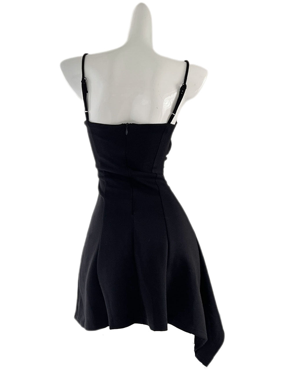 Black Spaghetti Strap Flower Bodycon Dress Gown Party Dress
