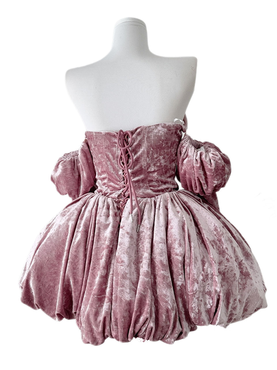 Luxurious Velvet Dusty Pink Strapless Tulip Hem Evening Gown