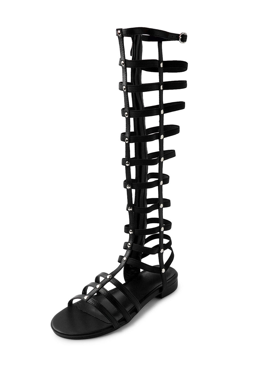 Gladiator Inspired Black Roman Sandals Boots