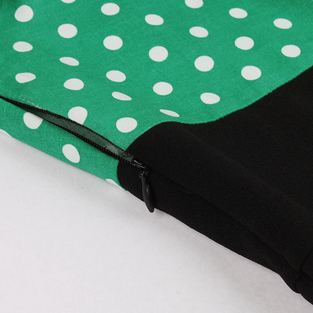 Cotton High Waist Polka Dots 1950s Vintage Dress