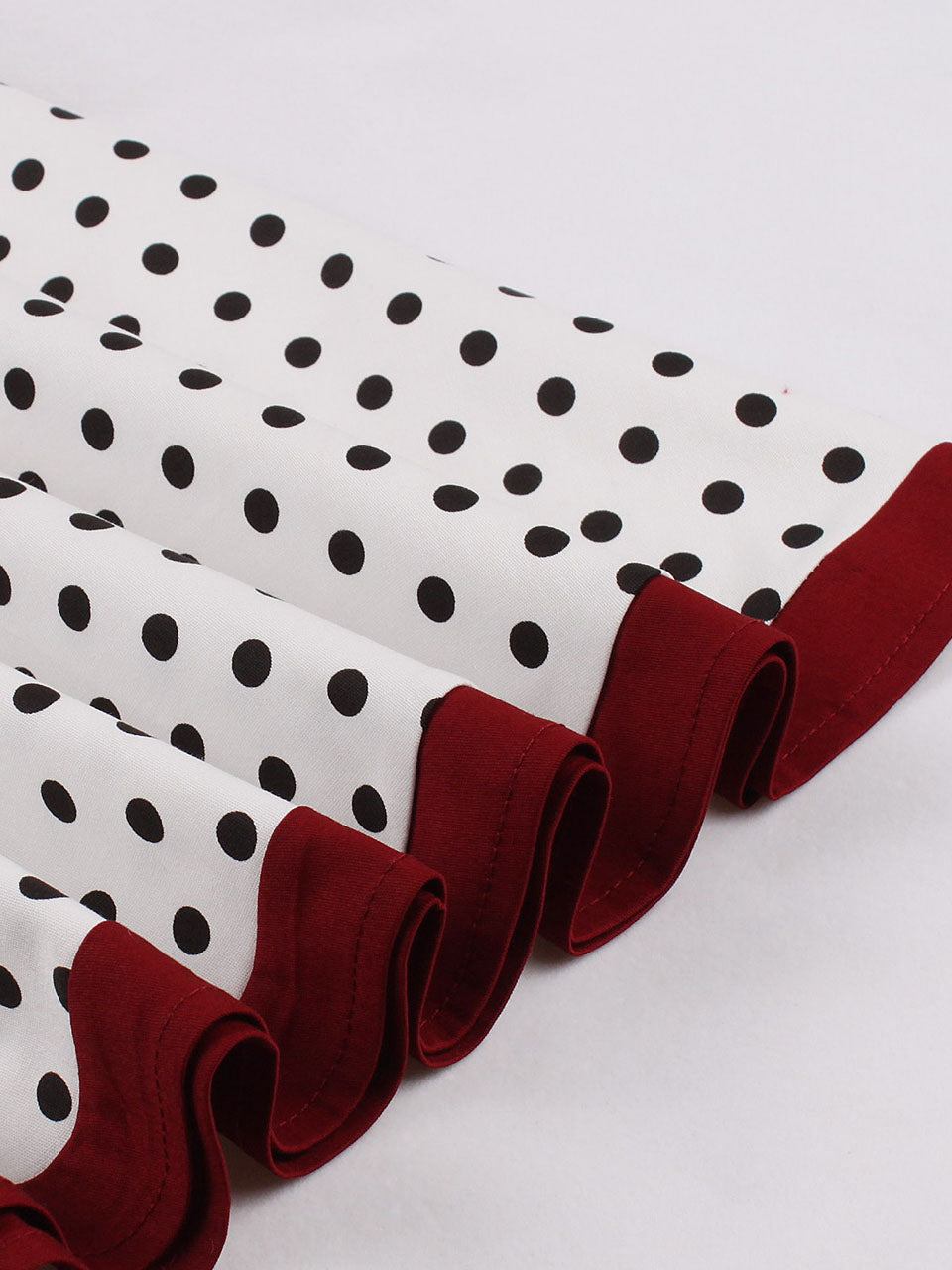 White Polka Dots  Square Collar Puff Sleeve 1950S Vintage Swing Dress