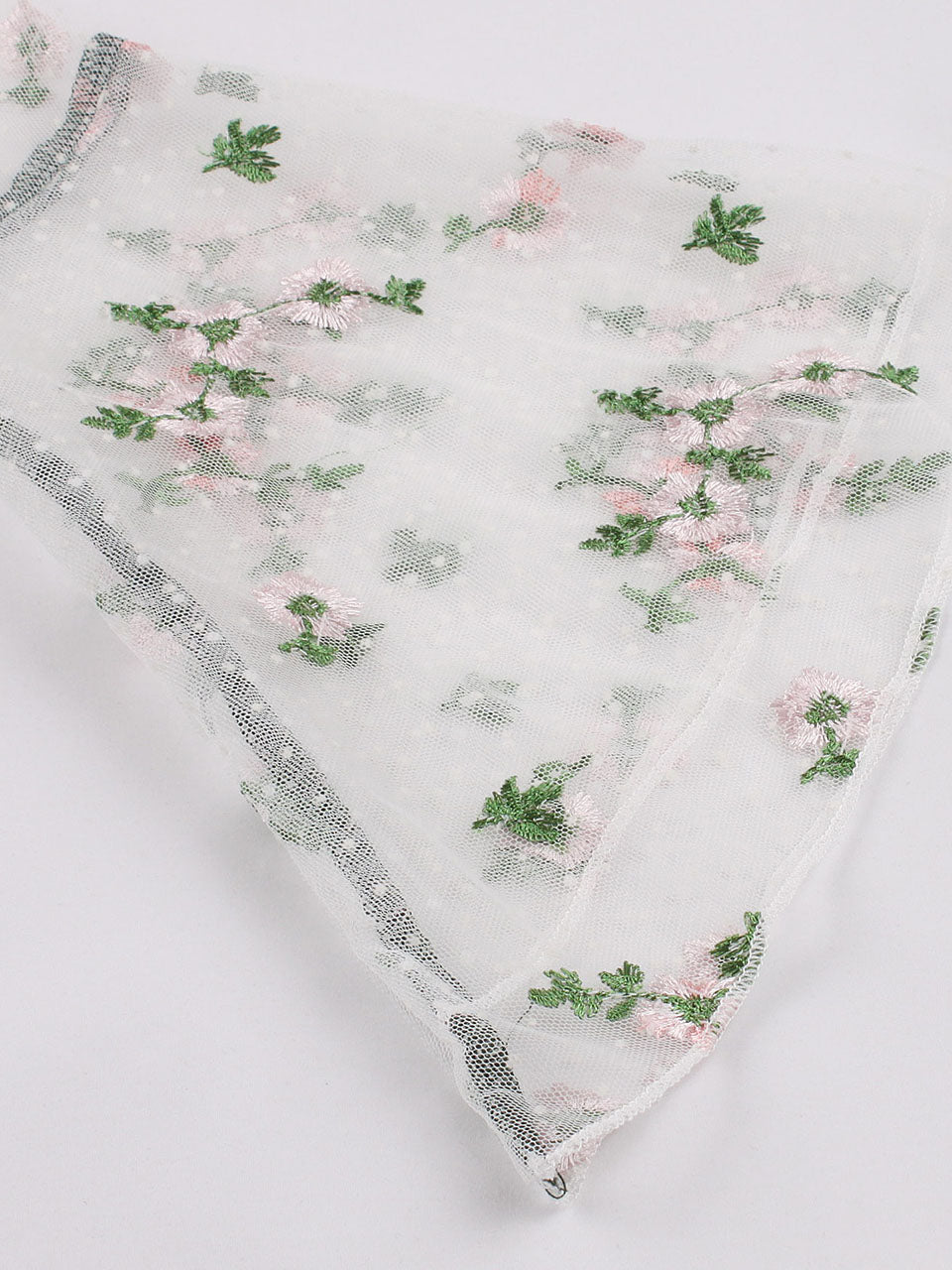 Dark Green Turn Down Flower Embroidered Semi-Sheer 1950S Vintage Dress