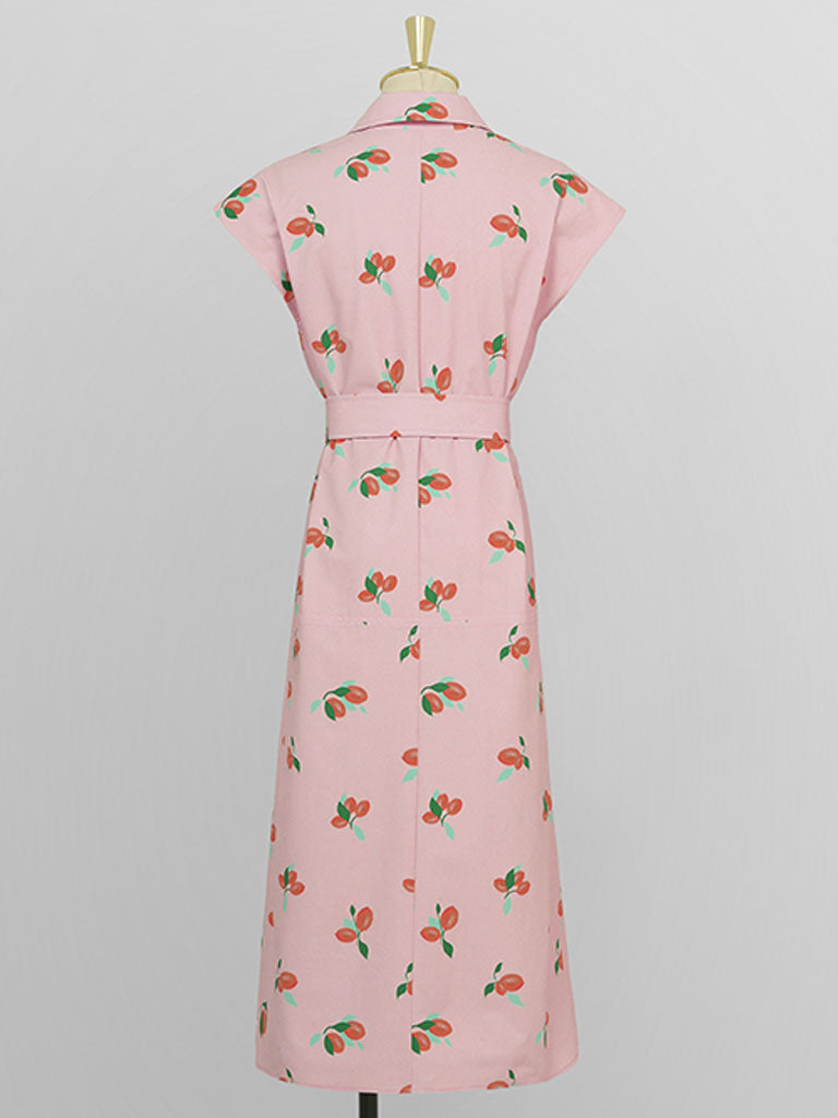 Summer Vintage Styele Fruit Print Shirt 1950S Dress