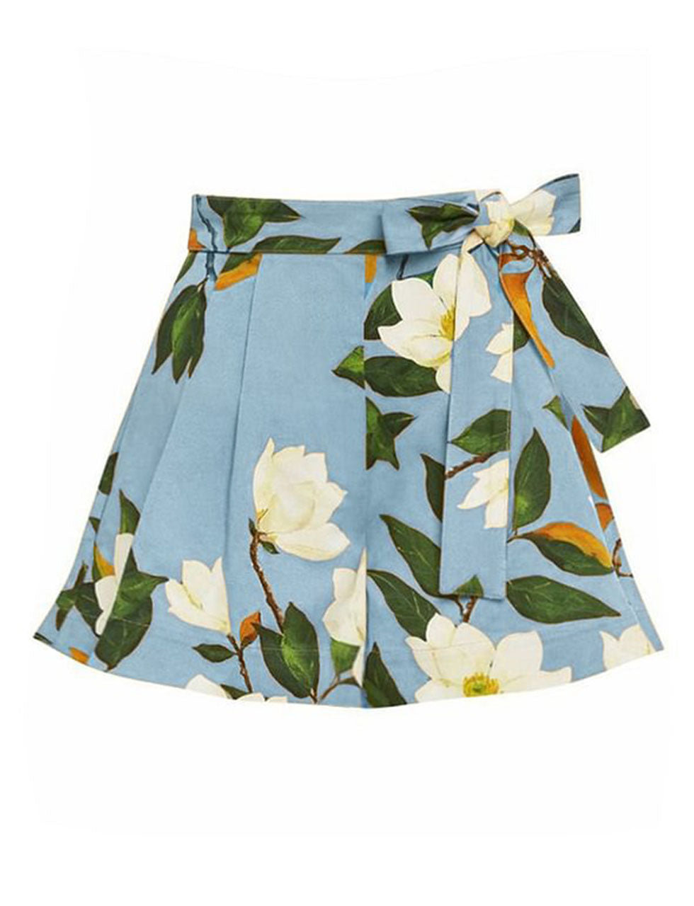 Blue One Shoulder Two Piece Floral Print Swimsuit