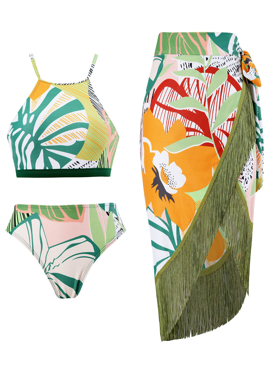 Floral Print Strap Two Pieces
