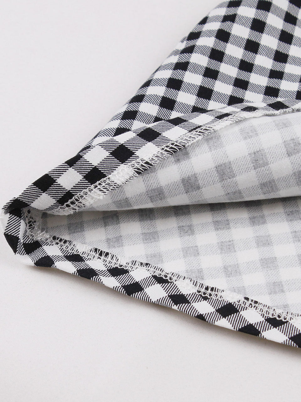 1950S Black Peter Pan Collar Plaid Short Sleeve Vintage Swing Dress