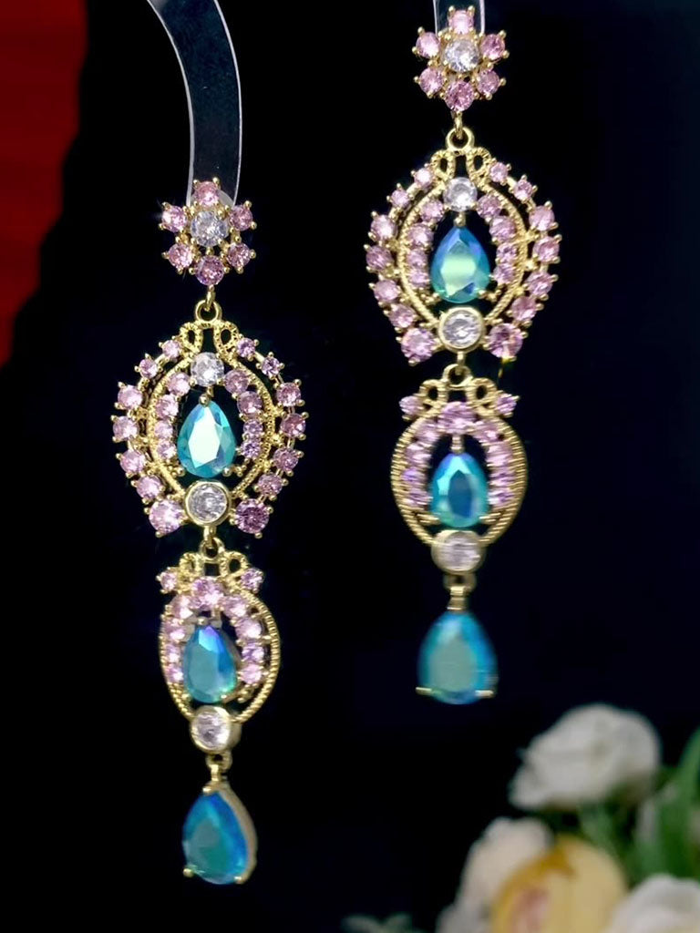 Luxury Zircon Tassel Artifact Vinatge Earrings