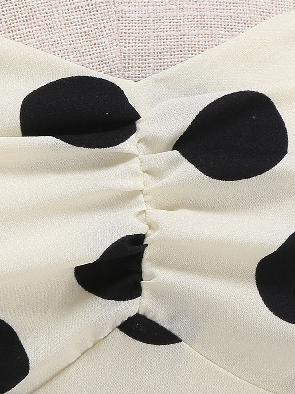 White and Black Polka Dots  Spaghetti Ruffles 1950S Vintage Dress Inspired by Cruella de Vil