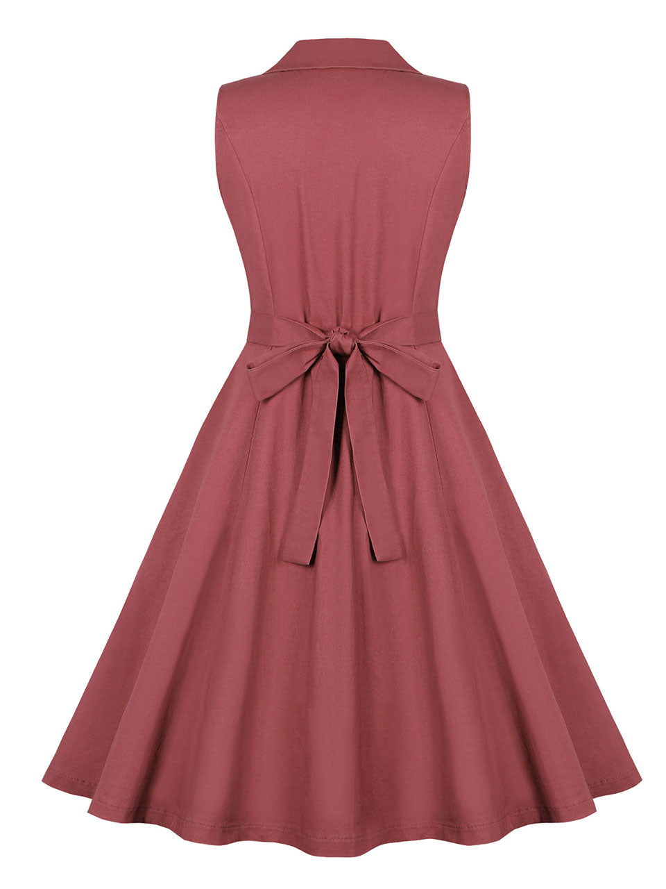 Blue V Neck 1950s Swing Dress