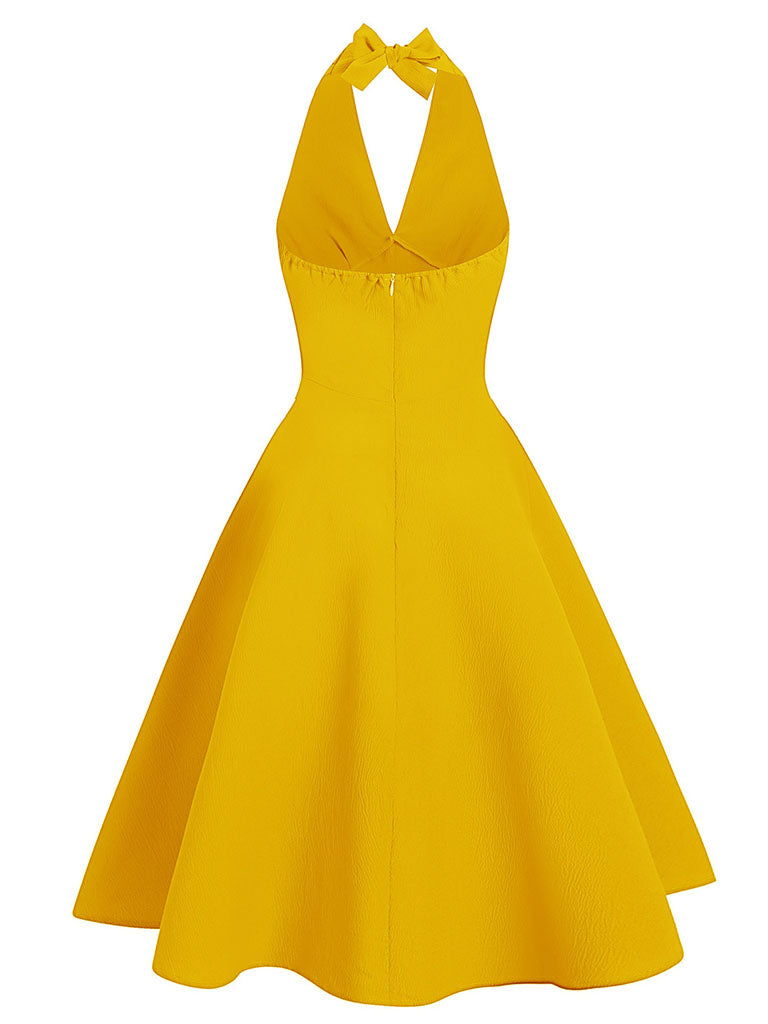 Green Vintage Halter Backless 1950S Vintage Dress
