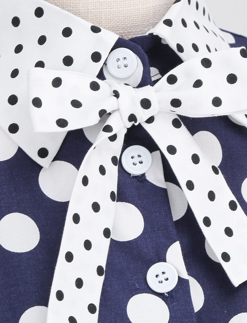 Navy Polka Dots Bowknot Swing Vintage 1950S Dress