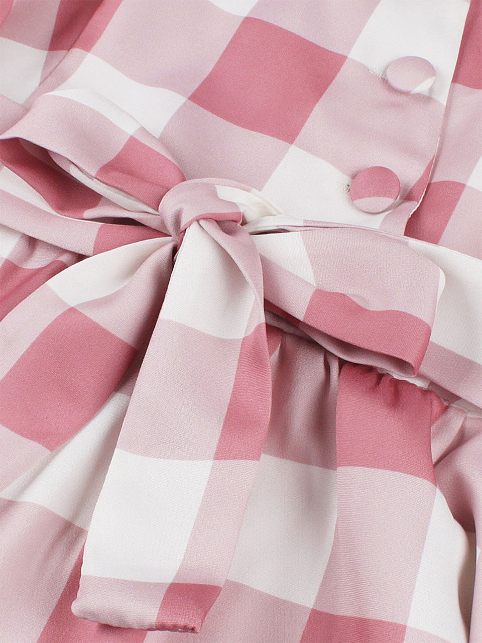 Barbie Pink And White Plaid Square Neck 1950s Swing Dress