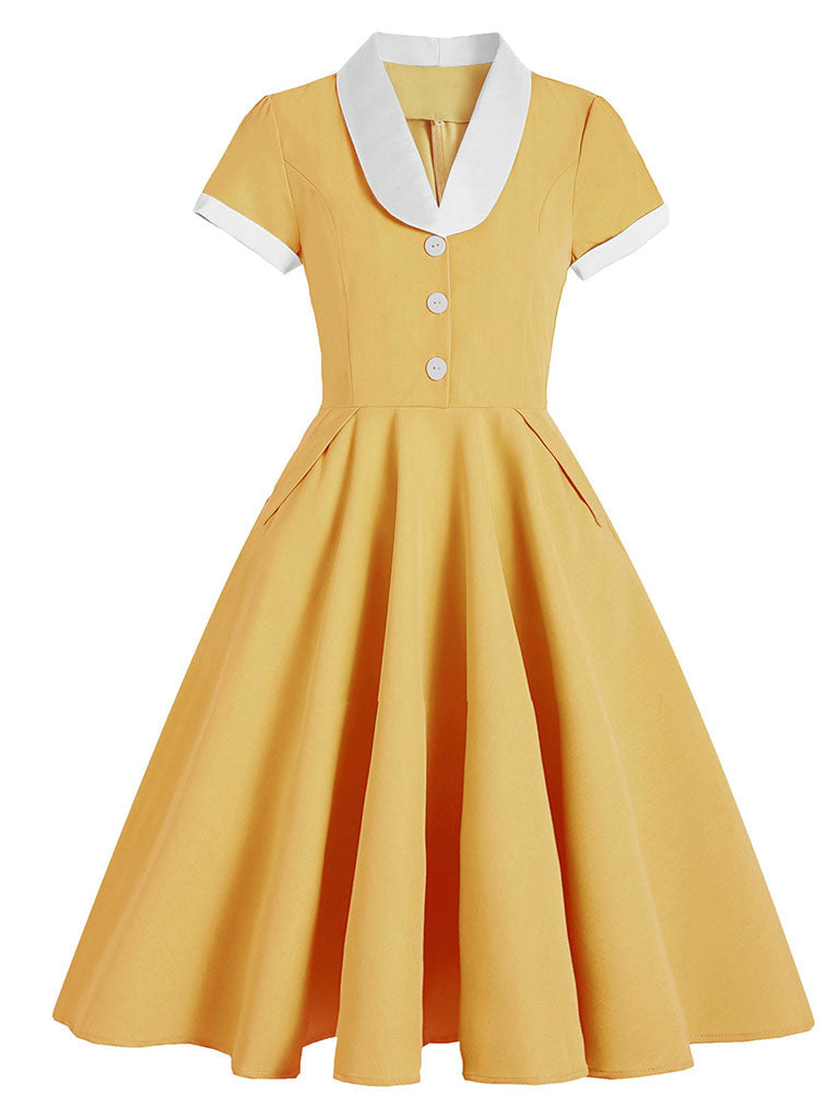 Tuxedo Collar 1950S Dress